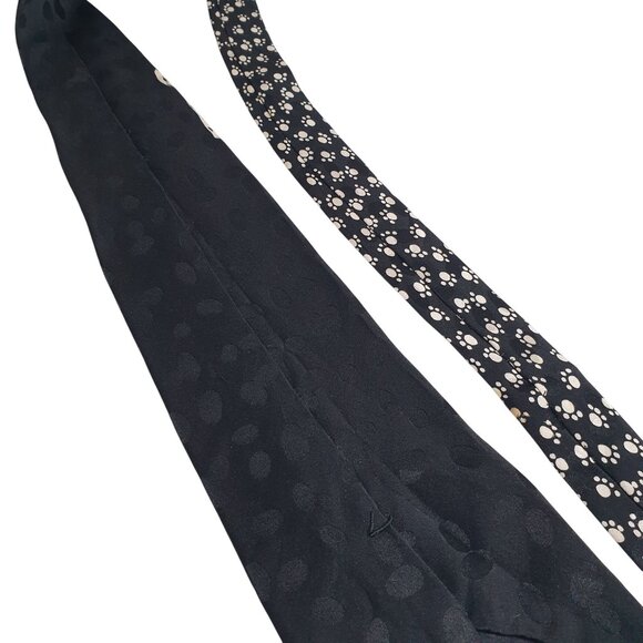 Addiction Dalmatian Necktie Puppy Paw Print Vintage Silk Tie Puppy Dogs Cartoon - Picture 4 of 5